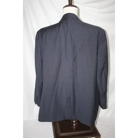 JOE Joseph Abboud Men's 52R Navy Blue Wool Blazer Sport Coat 2 Btn Subtle Check